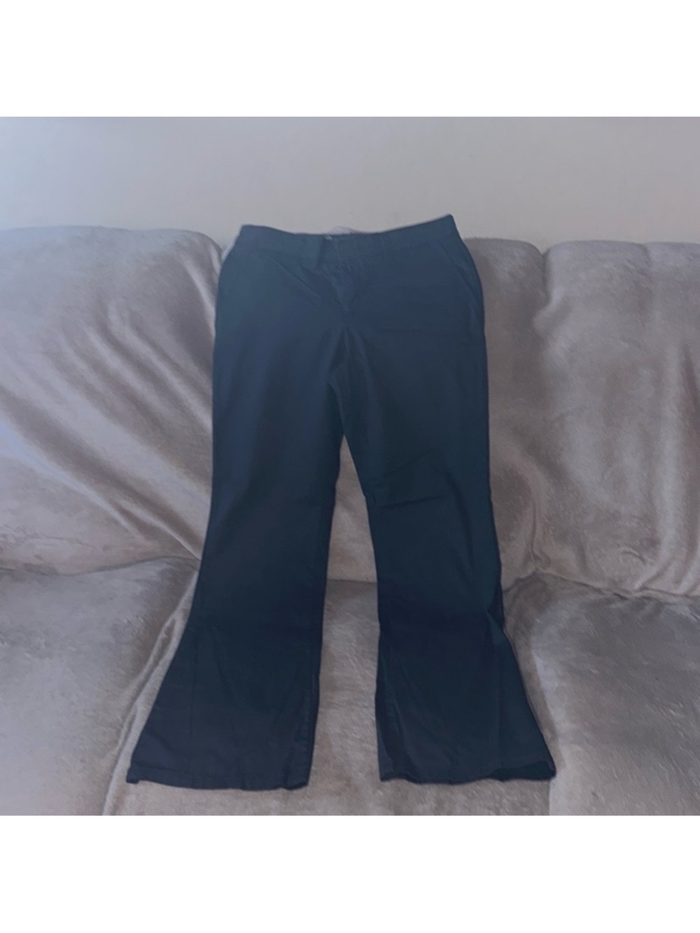 Dickies crafted for women grey wide leg Pants size 8R slim stretchy